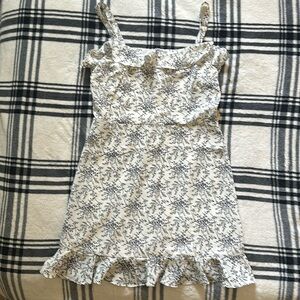 Altar’d State white black floral ruffle hem adjustable strap sundress medium NWT